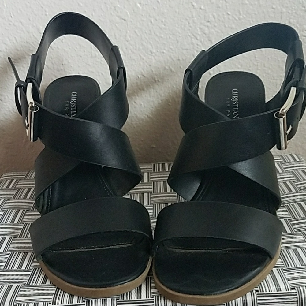 Cute black strappy heels